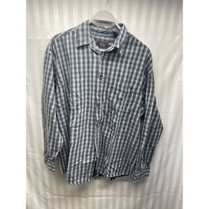 Route 66 Flannel‎ Shirt Mens XL Extra Large Blue Button Up Long Sleeve